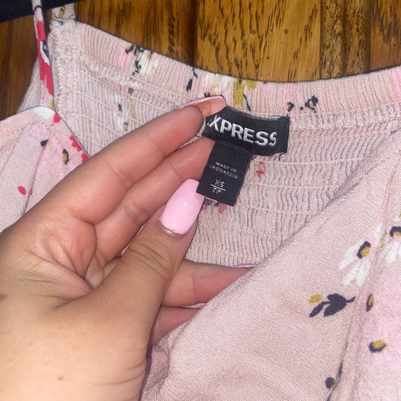 Express Pink Mini Floral Dress - Picture 3 of 3